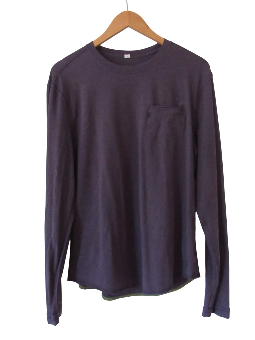 Lululemon Long Sleeve Pocket Tee Large Purple Athletic Activewear Workout